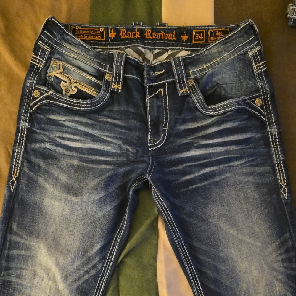Rock Revival Dark Blue Slim Men's Jeans
